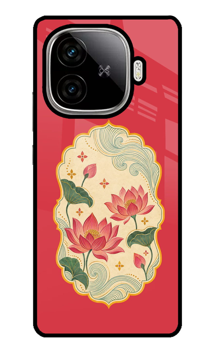 Pink Lotus iQOO Neo 10R 5G Back Cover, Metal case