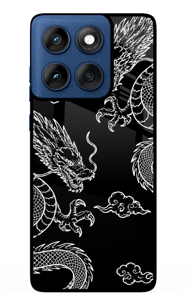 Twin Dragons Moto Edge 60 Metal Case Back Cover by Casekaro