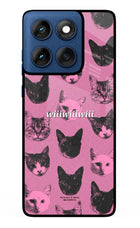 Pink Cats Moto Edge 60 Metal Case Back Cover by Casekaro