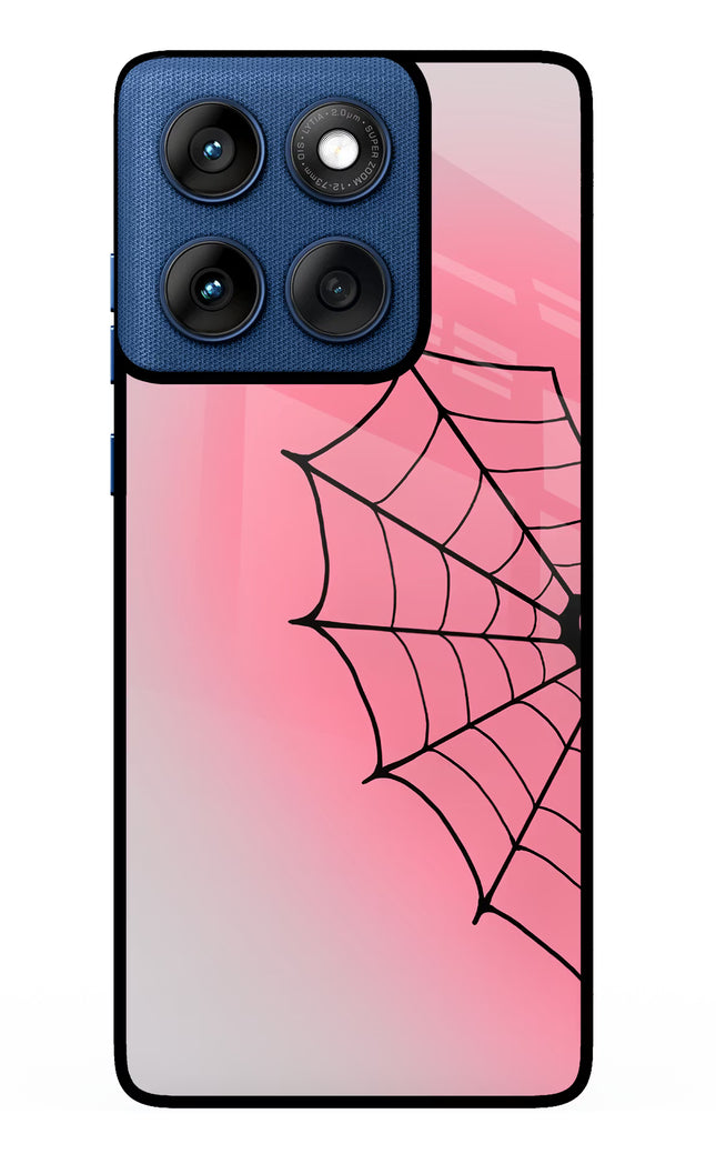 Pink Web Moto Edge 60 Metal Case Back Cover by Casekaro