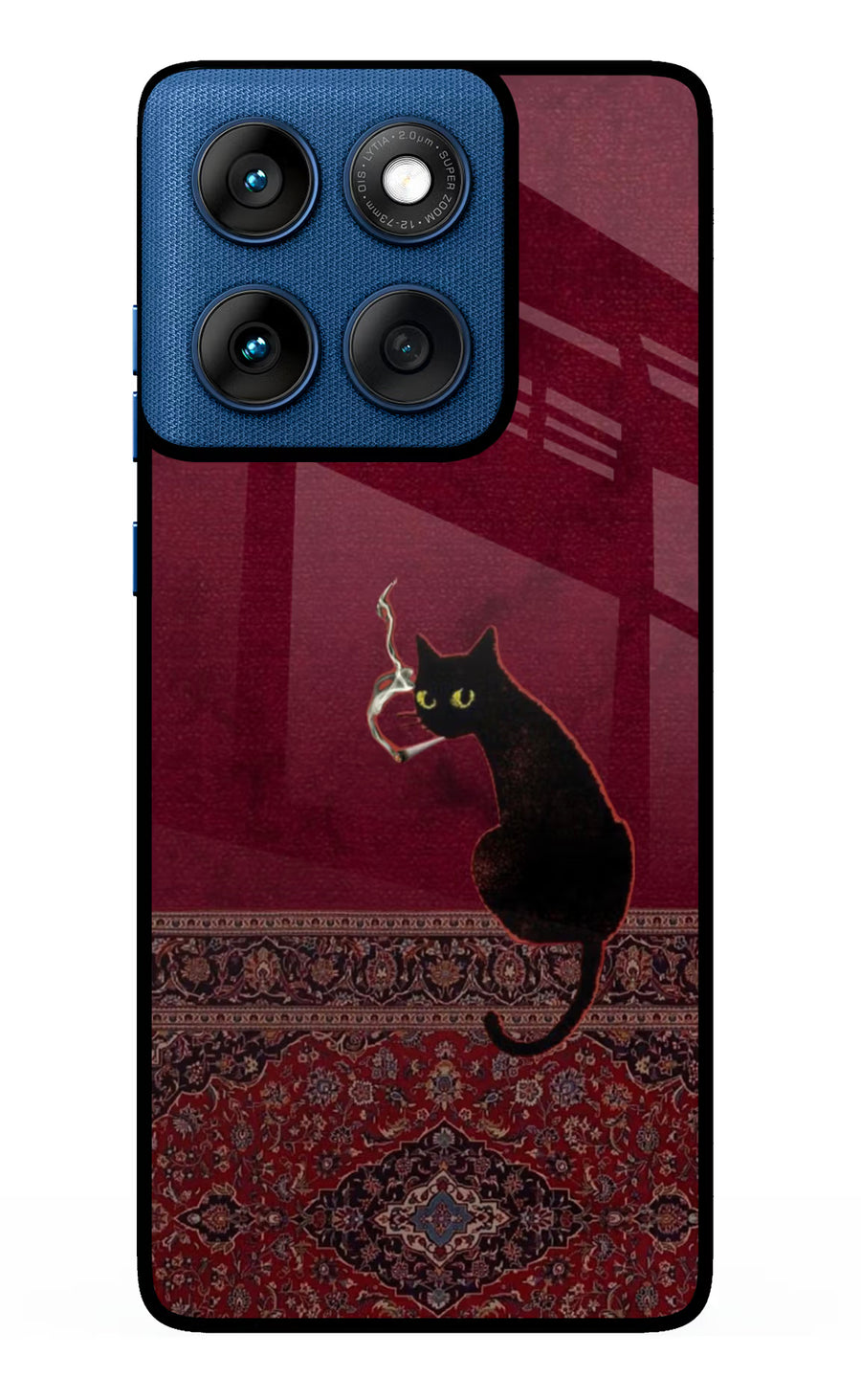 Midnight Cat Moto Edge 60 Back Cover, Metal case