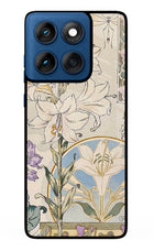 White Lily Moto Edge 60 Metal Case Back Cover by Casekaro