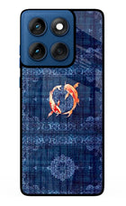 Koi Blue Moto Edge 60 Metal Case Back Cover by Casekaro