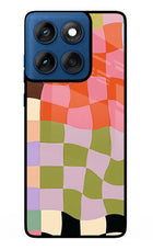 Wavy Grid Moto Edge 60 Metal Case Back Cover by Casekaro