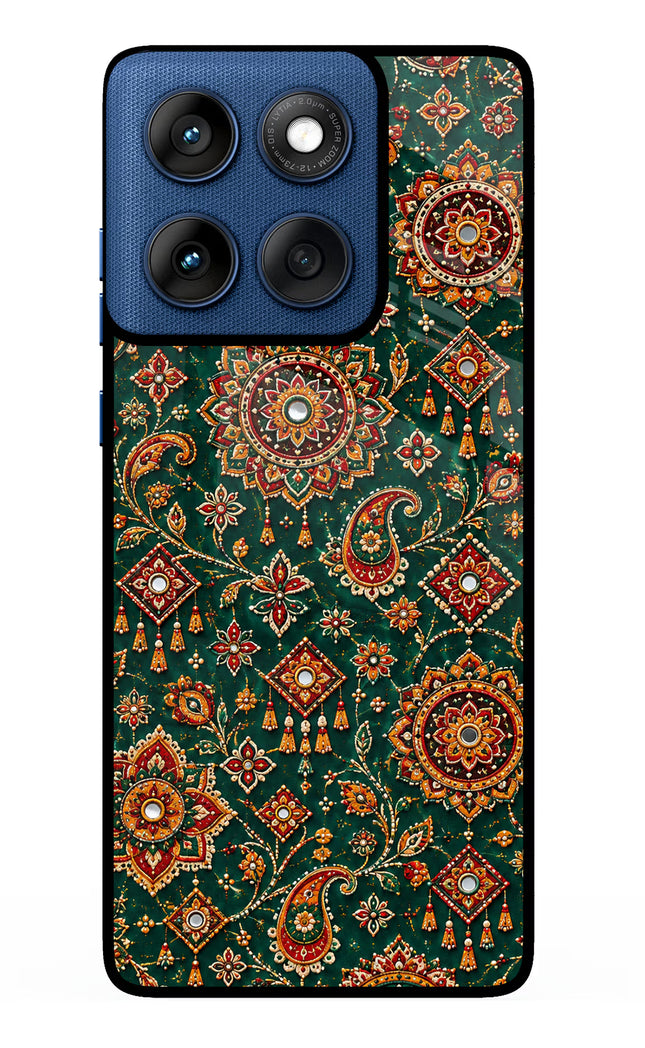 Green Pataka Moto Edge 60 Metal Case Back Cover by Casekaro
