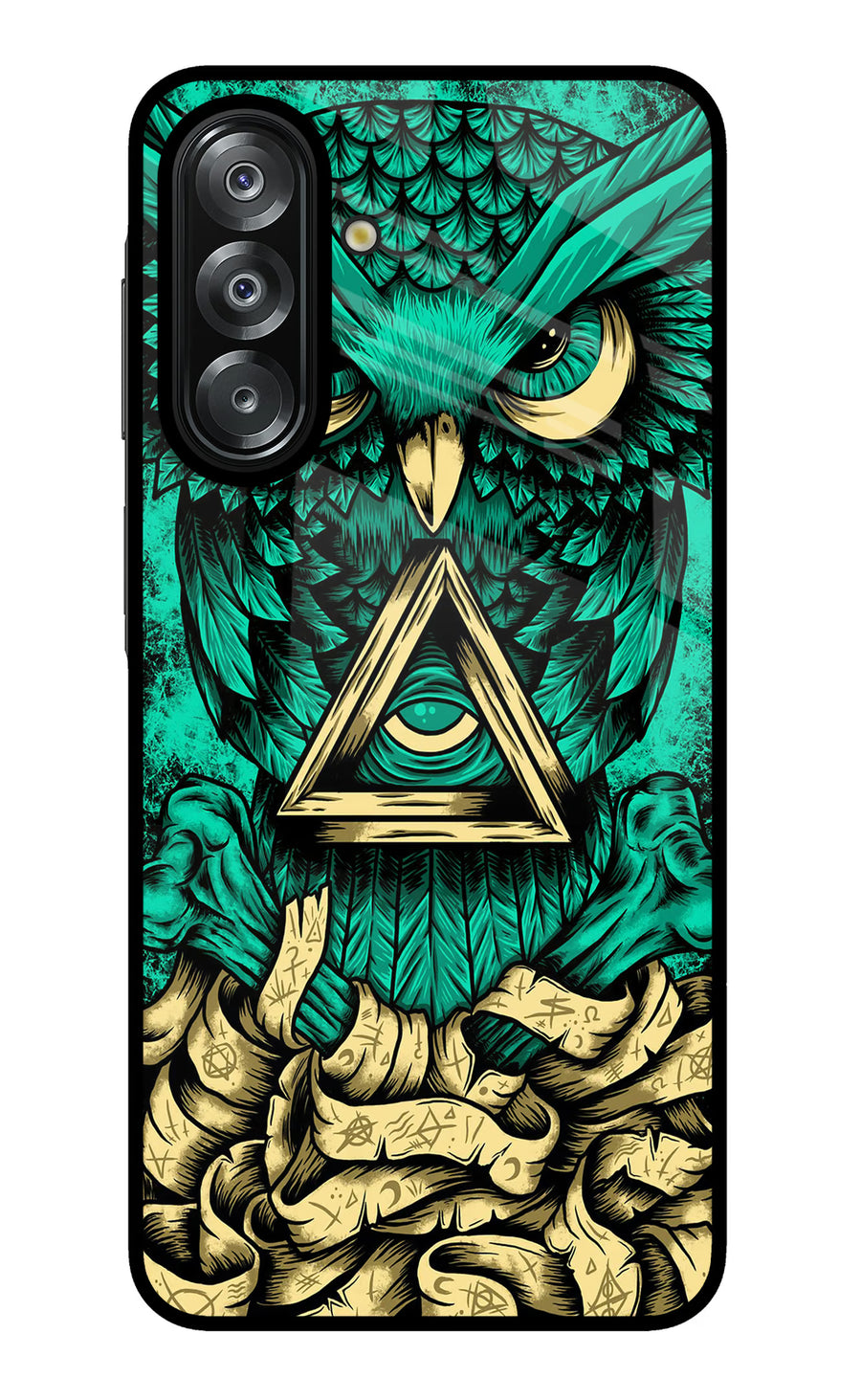 Green Owl Samsung A26 Back Cover, Metal case