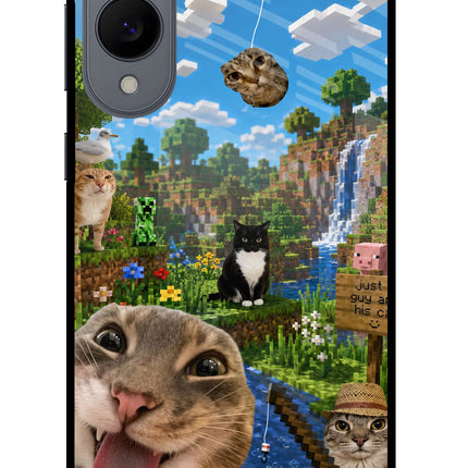 Minecraft Cat Chaos Samsung S25 Edge Metal Case Back Cover by Casekaro