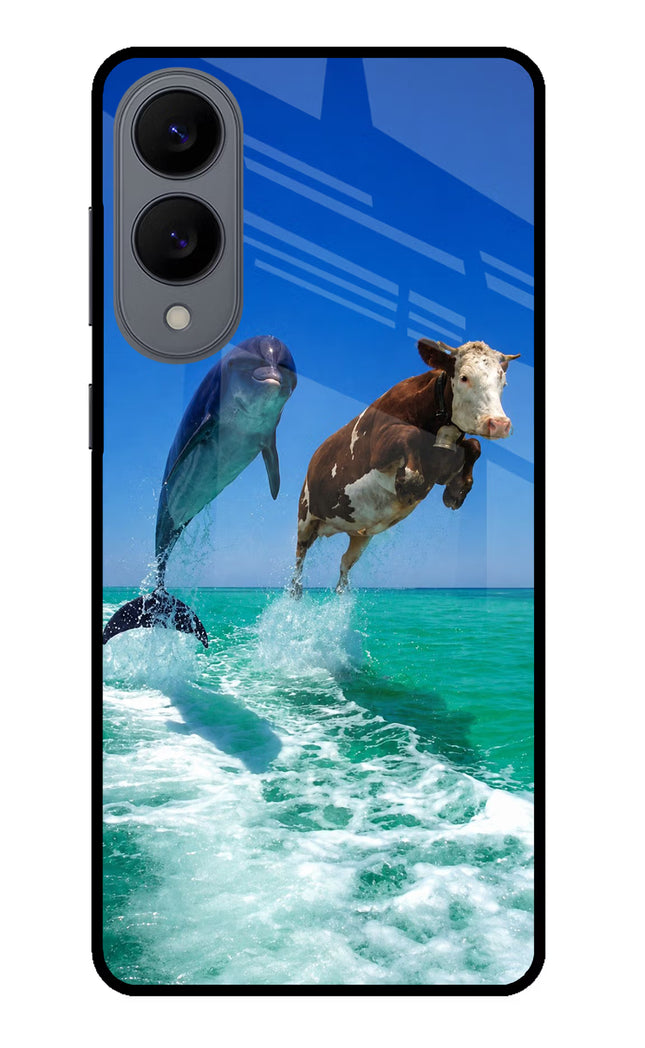 Dolphin vs Cow Samsung S25 Edge Metal Case Back Cover by Casekaro