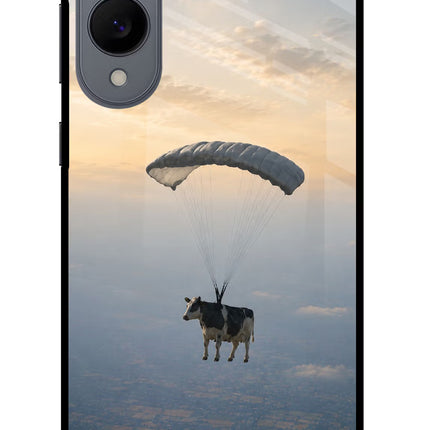 Skydiving Cow Samsung S25 Edge Metal Case Back Cover by Casekaro