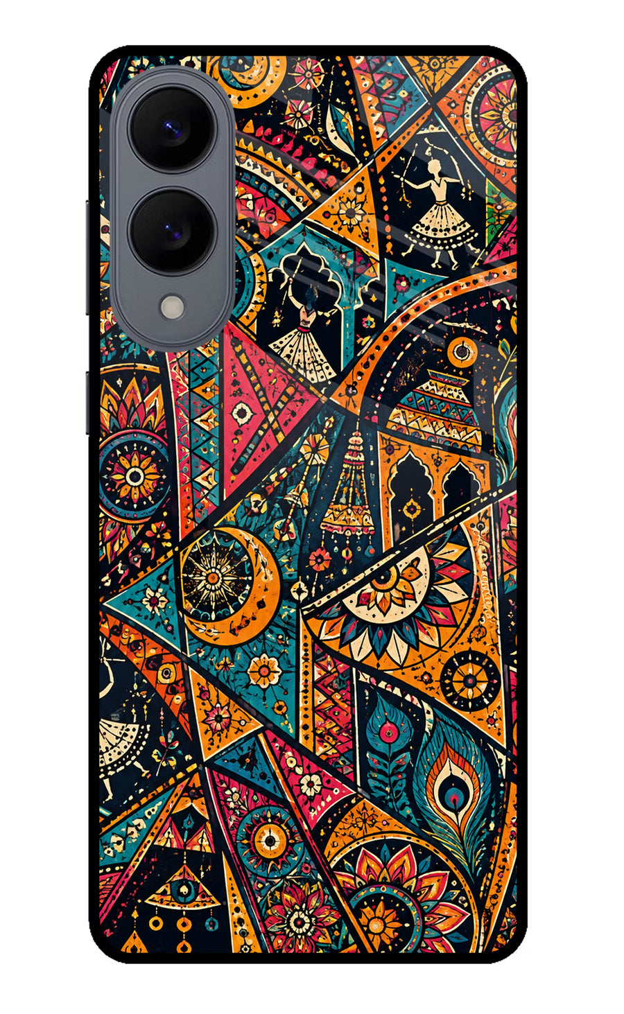 Folk Print Samsung S25 Edge Back Cover, Metal case