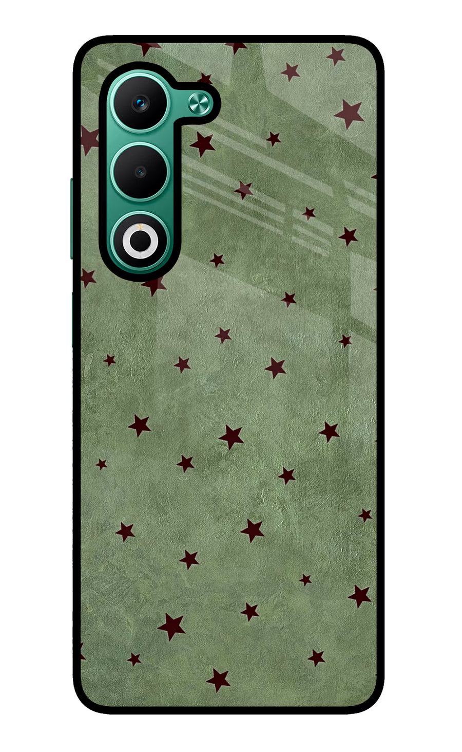 Green Stars Oppo A5 5G Back Cover, Metal case