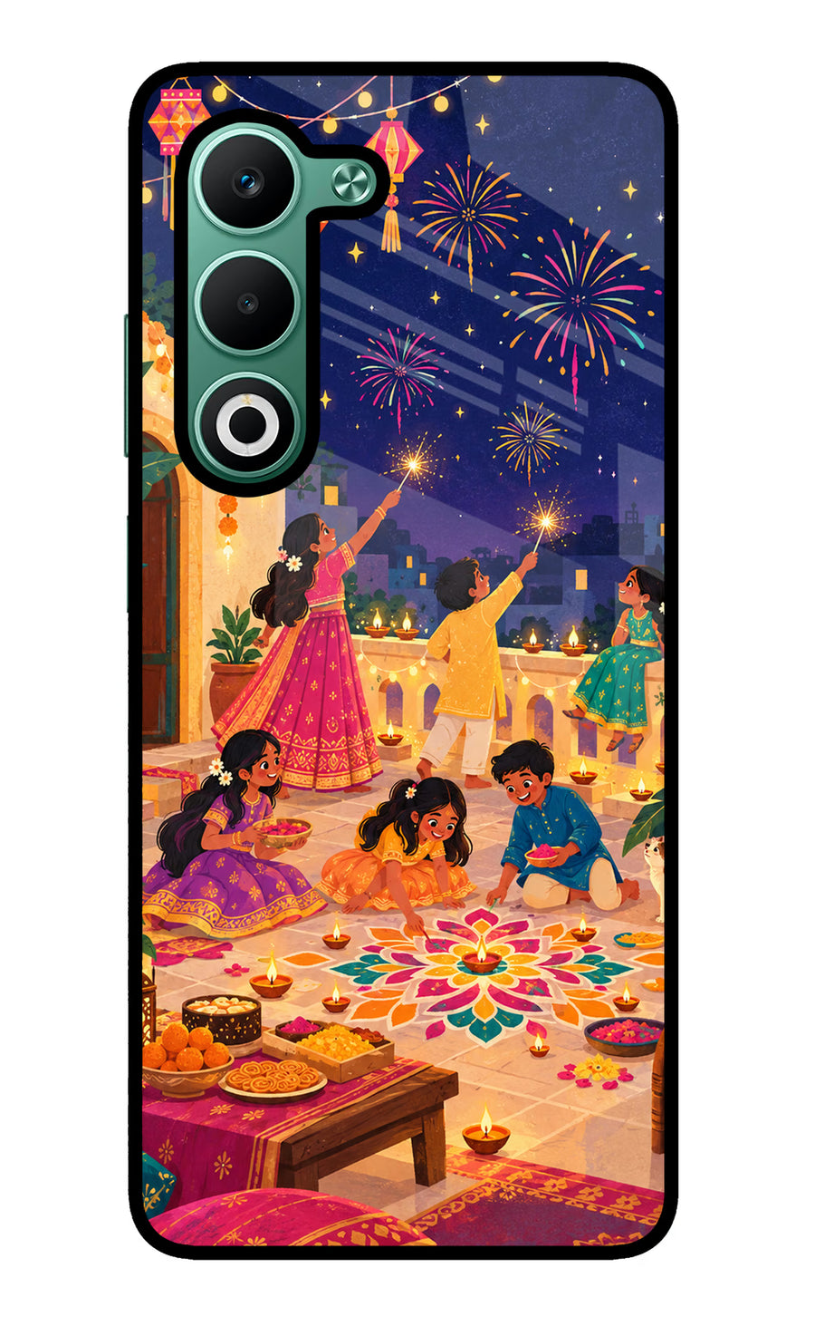 Diwali Night Oppo A5 5G Back Cover, Metal case