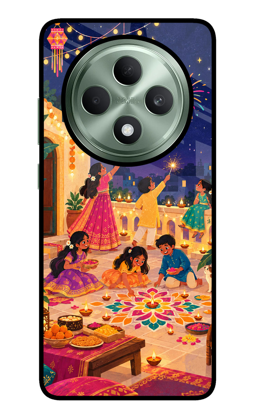 Diwali Night Oppo F27 5G Back Cover, Metal case