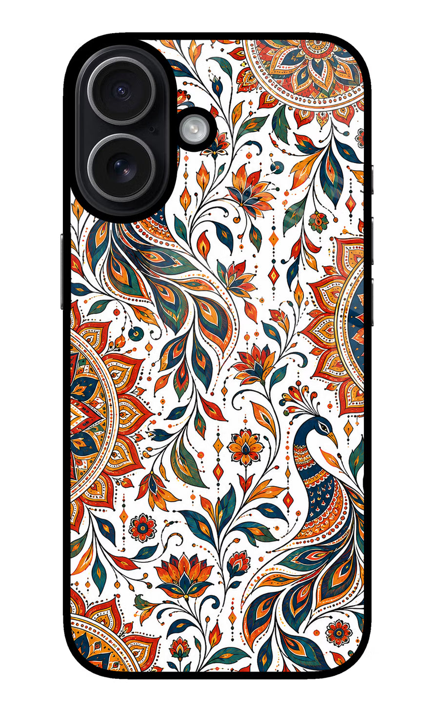 White Mayura iPhone 17 Back Cover, Metal case
