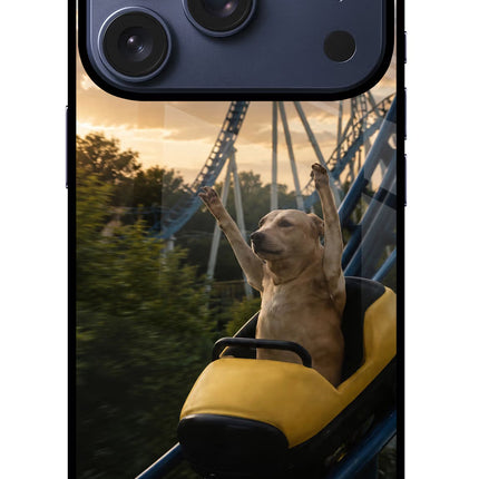 Rollercoaster Dog iPhone 17 Pro Metal Case Back Cover by Casekaro