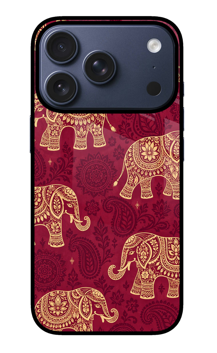Maroon Elephant iPhone 17 Pro Back Cover, Metal case