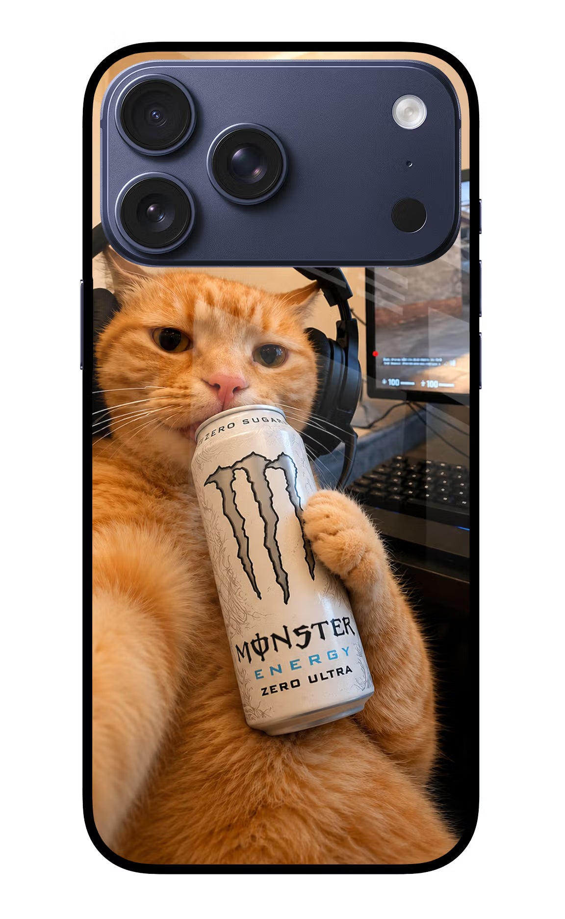 Gamer Cat Energy iPhone 17 Pro Max Metal Case Back Cover by Casekaro