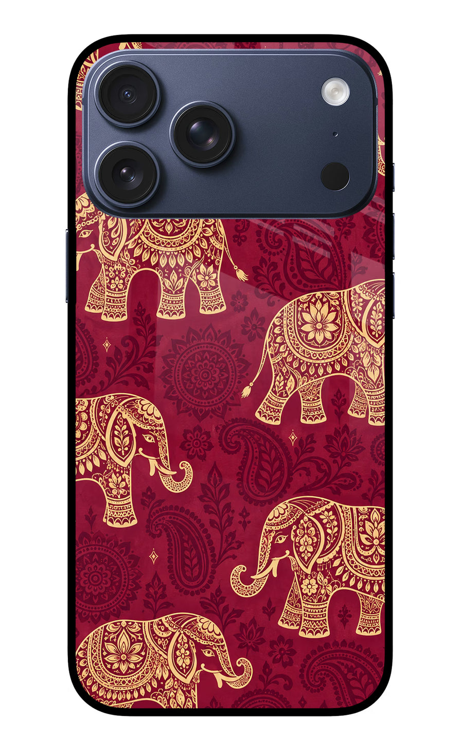 Maroon Elephant iPhone 17 Pro Max Back Cover, Metal case