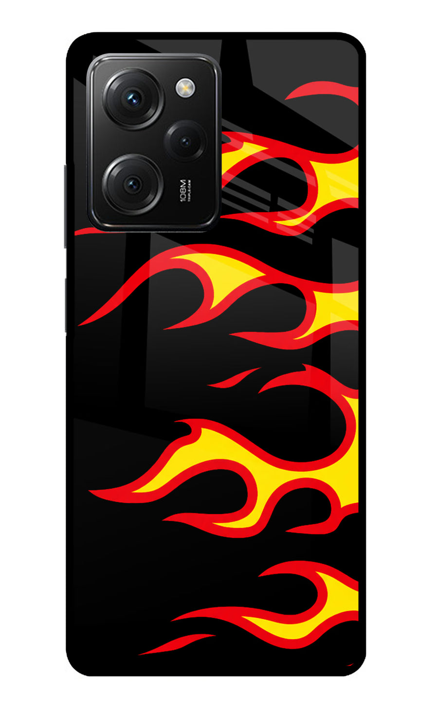 Side Sweep Flames Poco X5 Pro 5G Back Cover, Metal case
