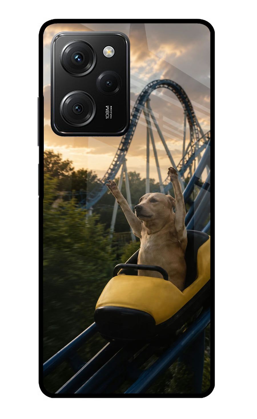 Rollercoaster Dog Poco X5 Pro 5G Back Cover, Metal case