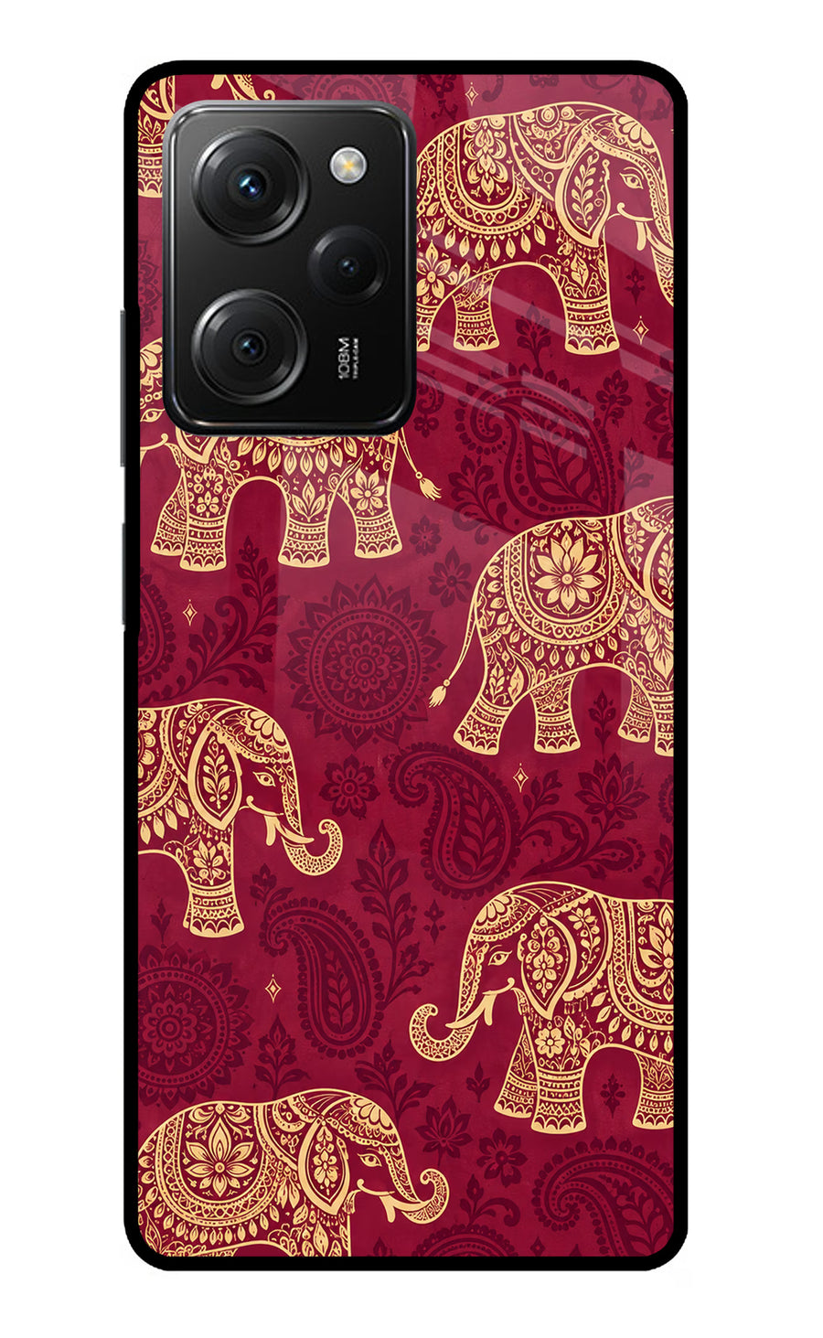 Maroon Elephant Poco X5 Pro 5G Back Cover, Metal case