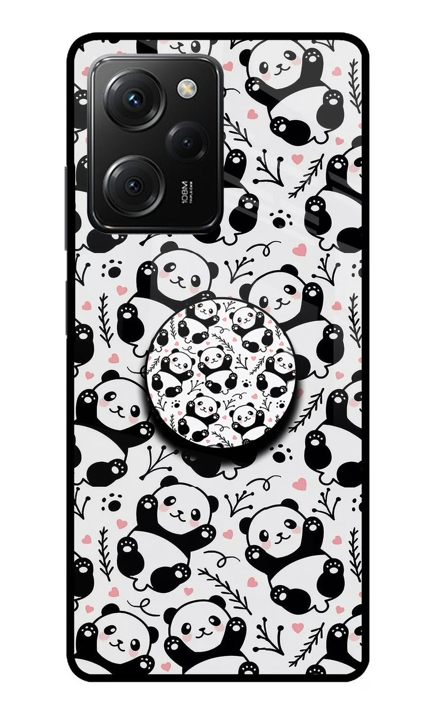Cute Panda Poco X5 Pro 5G Pop Case, Metal case