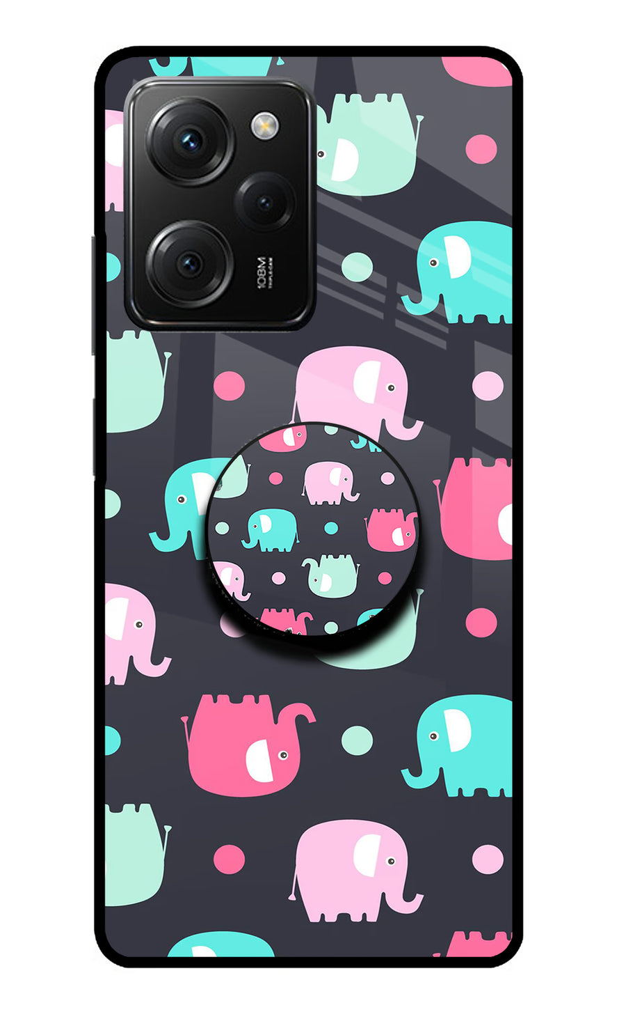 Baby Elephants Poco X5 Pro 5G Pop Case, Metal case
