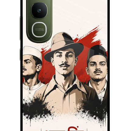 Bhagat Singh Trio Vivo Y400 5G Metal Case Back Cover by Casekaro