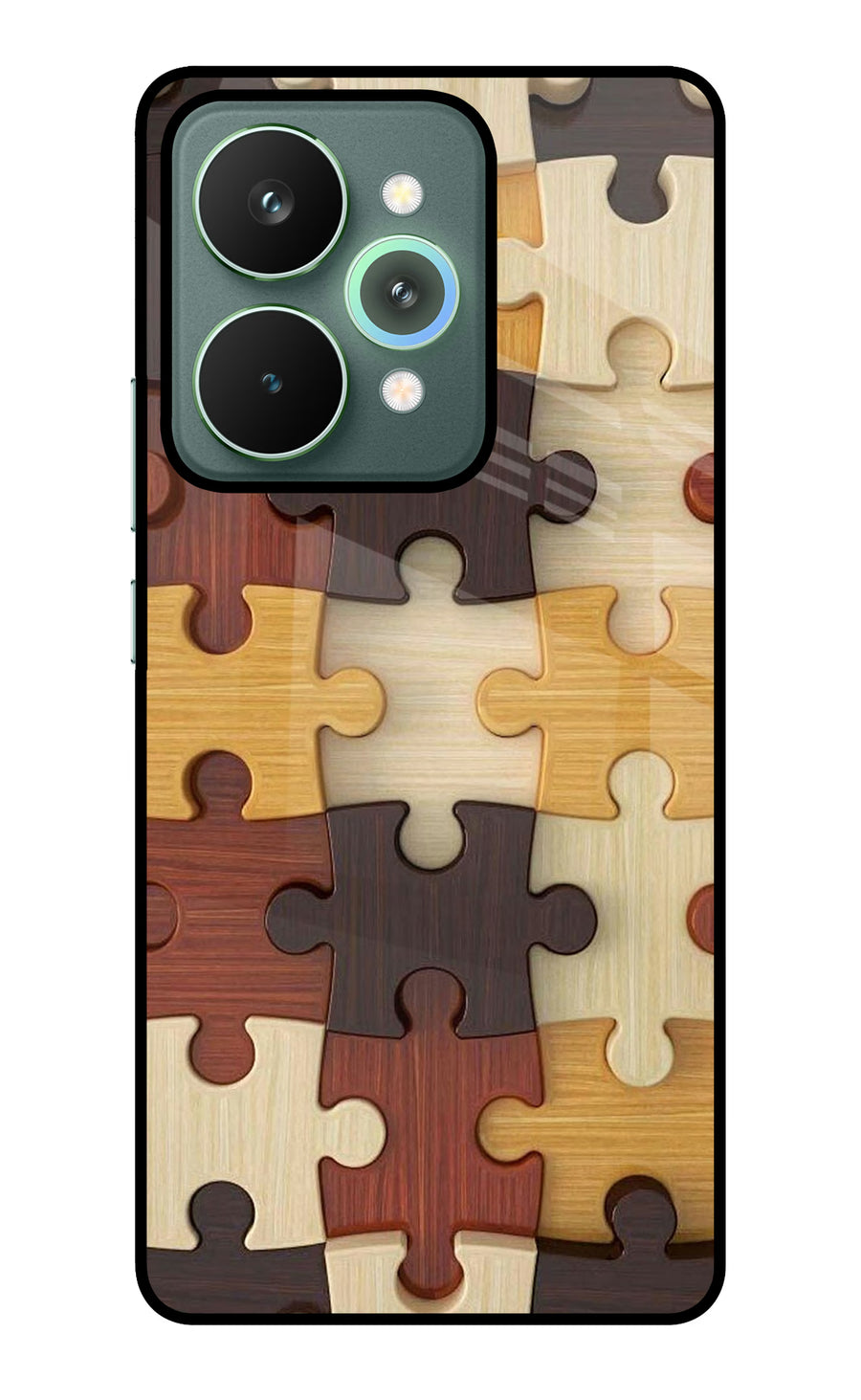 Wooden Puzzle Realme 15 Pro Back Cover, Metal case