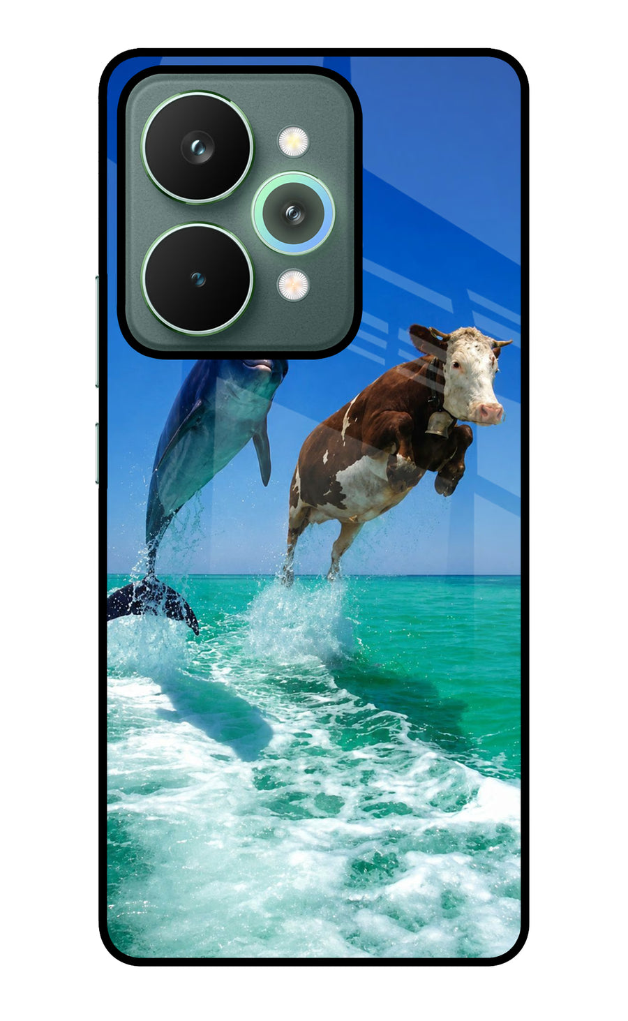Dolphin vs Cow Realme 15 Pro Back Cover, Metal case