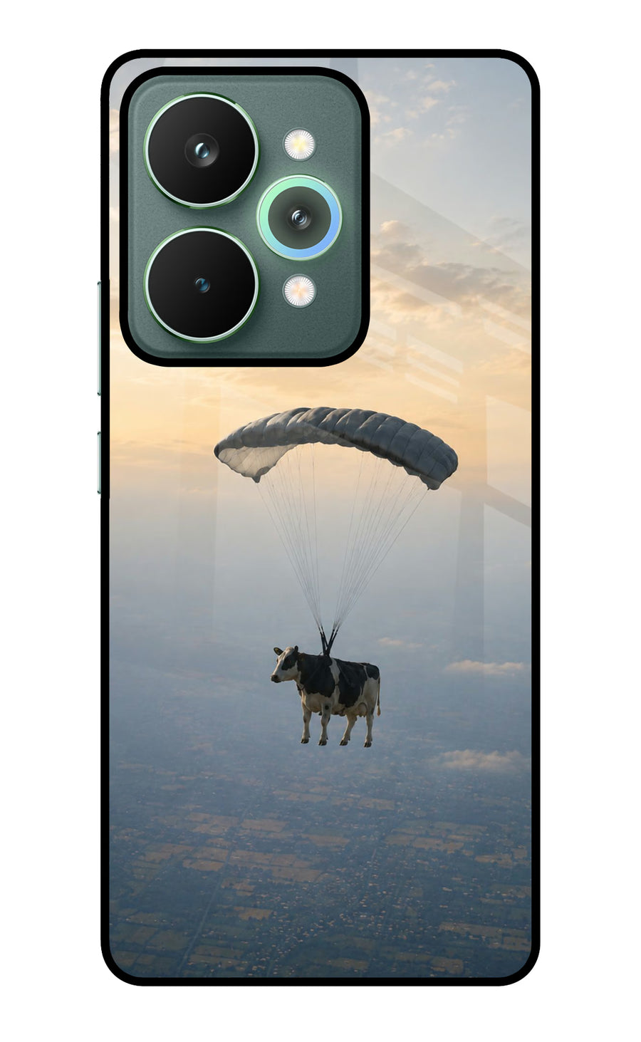 Skydiving Cow Realme 15 Pro Back Cover, Metal case