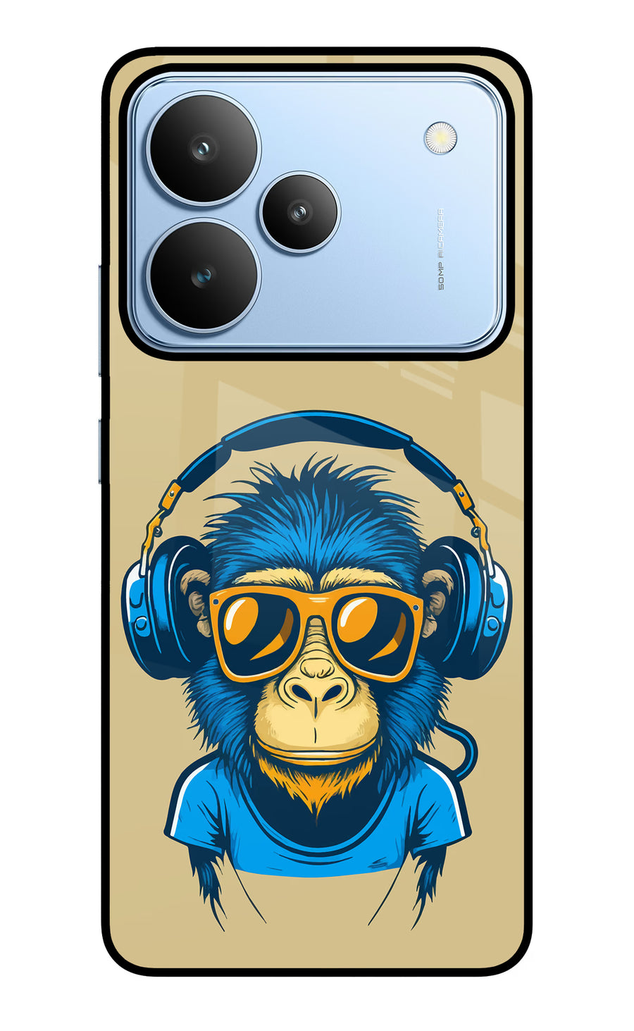 Monkey Headphone Realme P4 Back Cover, Metal case