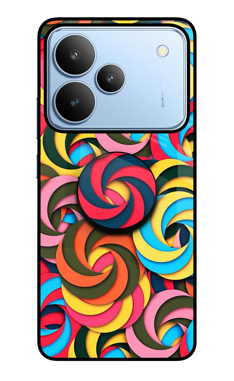 Spiral Pattern Realme P4 Pop Case, Metal case