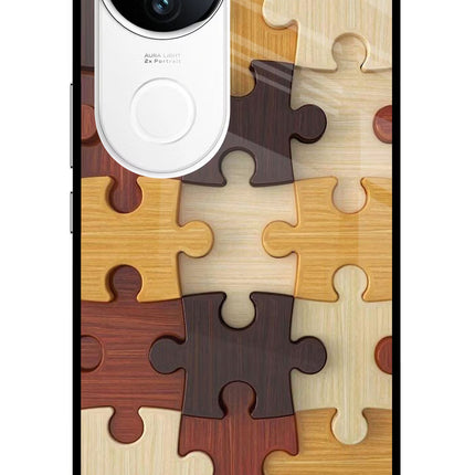 Wooden Puzzle iQOO Z10R 5G Metal Case Back Cover by Casekaro