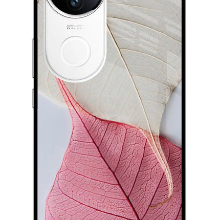 White Pink Leaf iQOO Z10R 5G Metal Case Back Cover by Casekaro