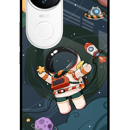 Cartoon Astronaut iQOO Z10R 5G Metal Case Back Cover by Casekaro