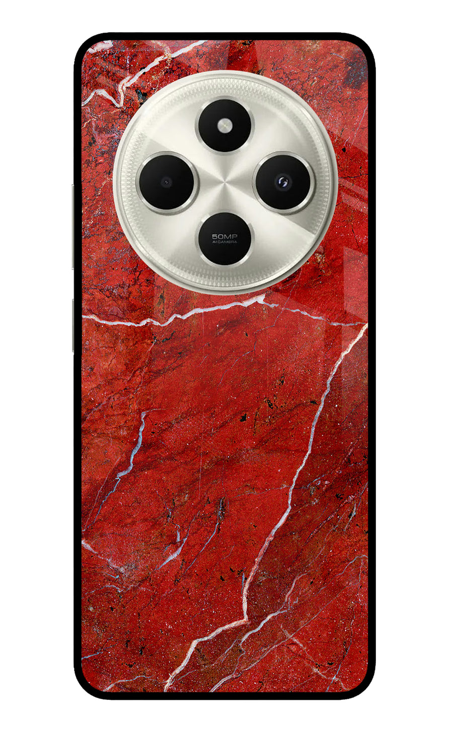 Red Marble Design Poco C75 5G Back Cover, Metal case