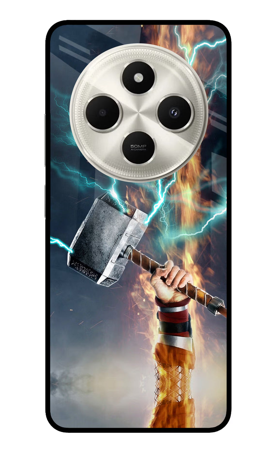 Thor Hammer Mjolnir Poco C75 5G Back Cover, Metal case