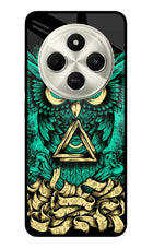 Green Owl Poco C75 5G Metal Case Back Cover by Casekaro