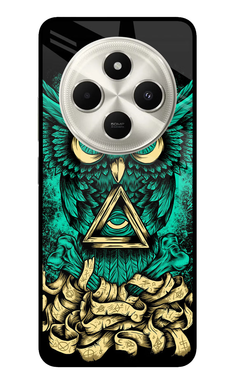 Green Owl Poco C75 5G Back Cover, Metal case