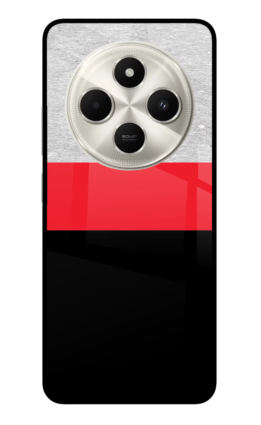 Tri Color Pattern Poco C75 5G Back Cover, Metal case