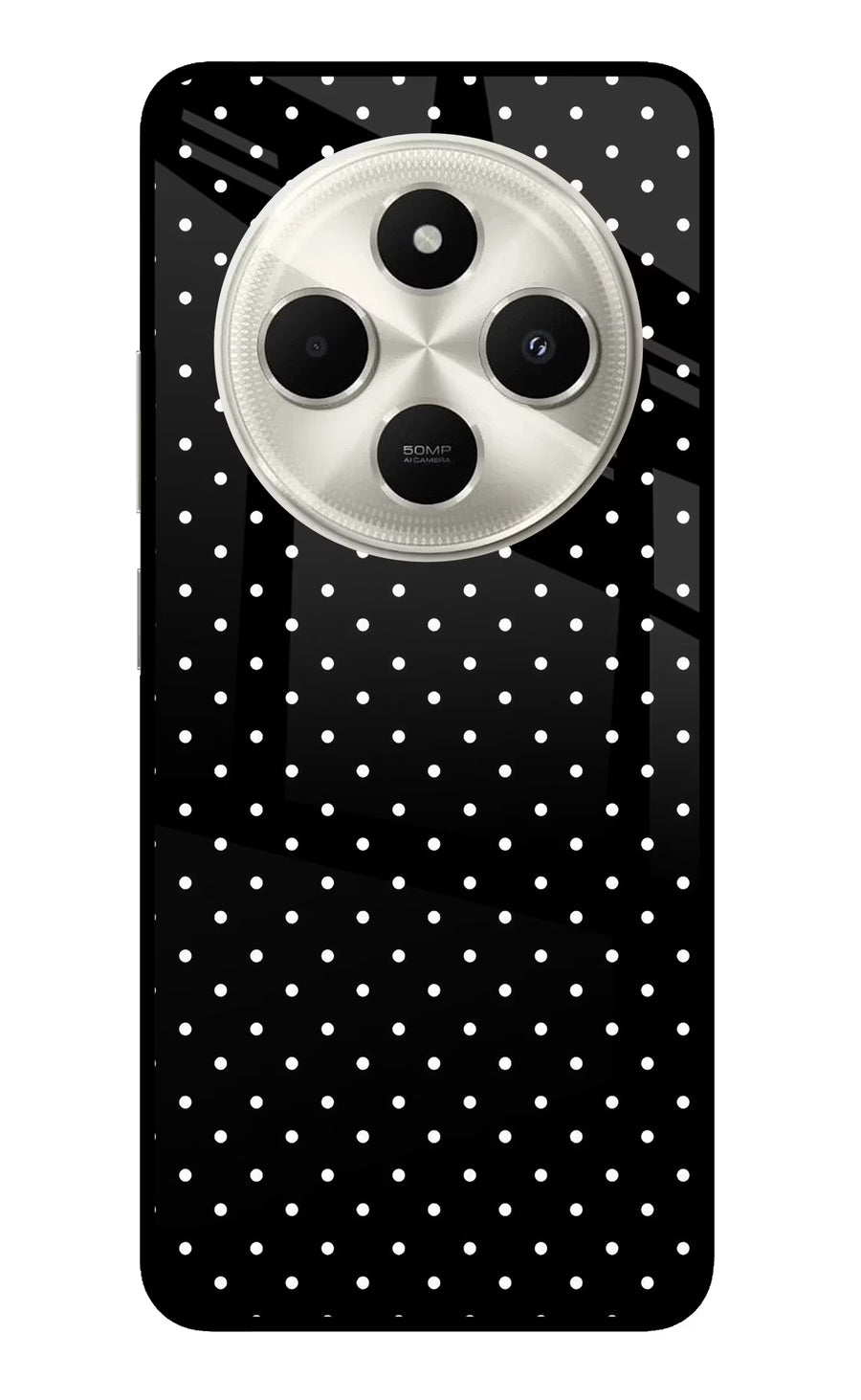 White Dots Poco C75 5G Back Cover, Metal case