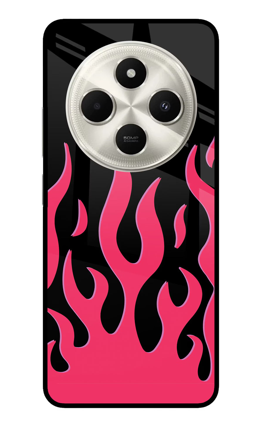 Fire Flames Poco C75 5G Back Cover, Metal case