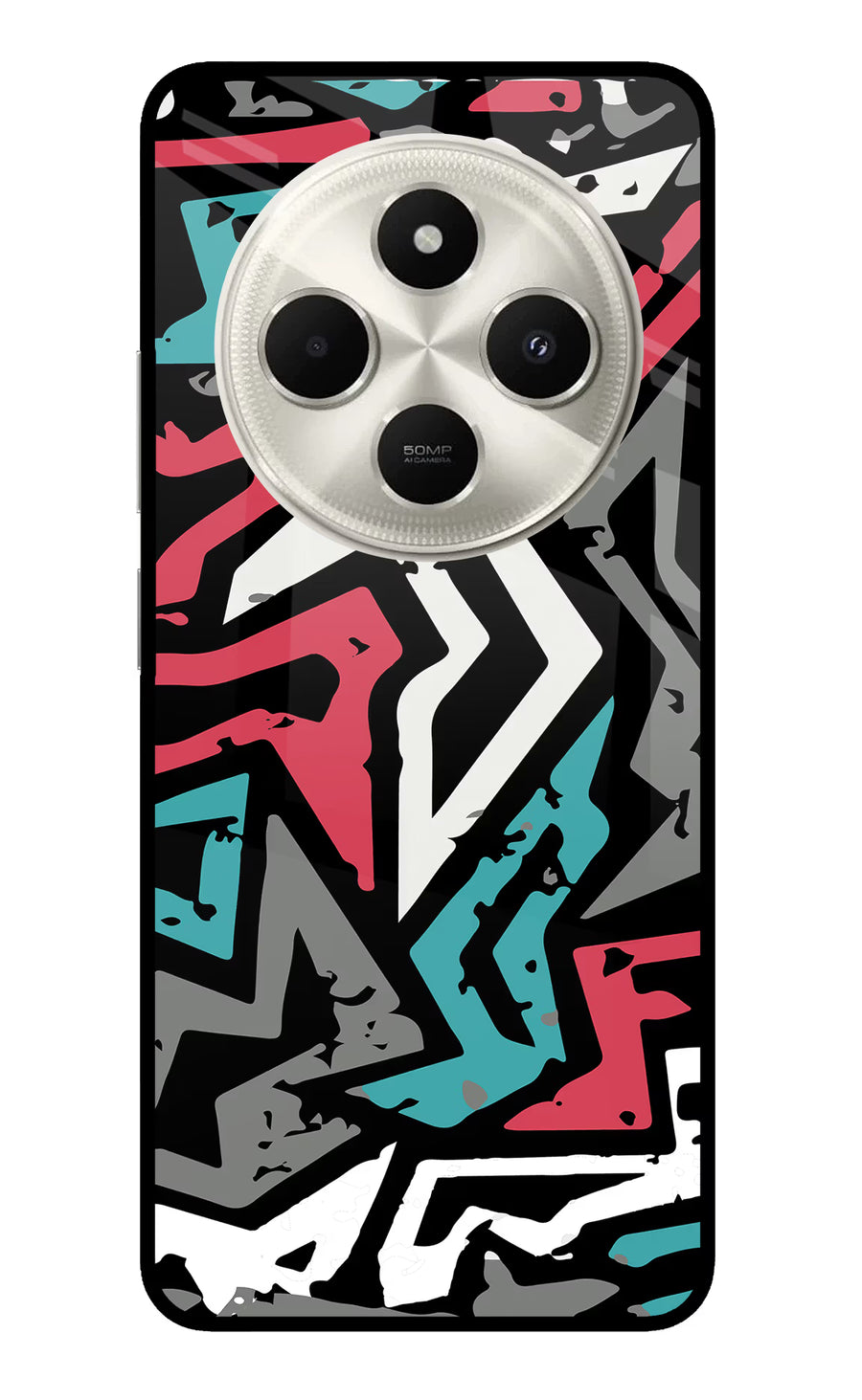 Geometric Graffiti Poco C75 5G Back Cover, Metal case
