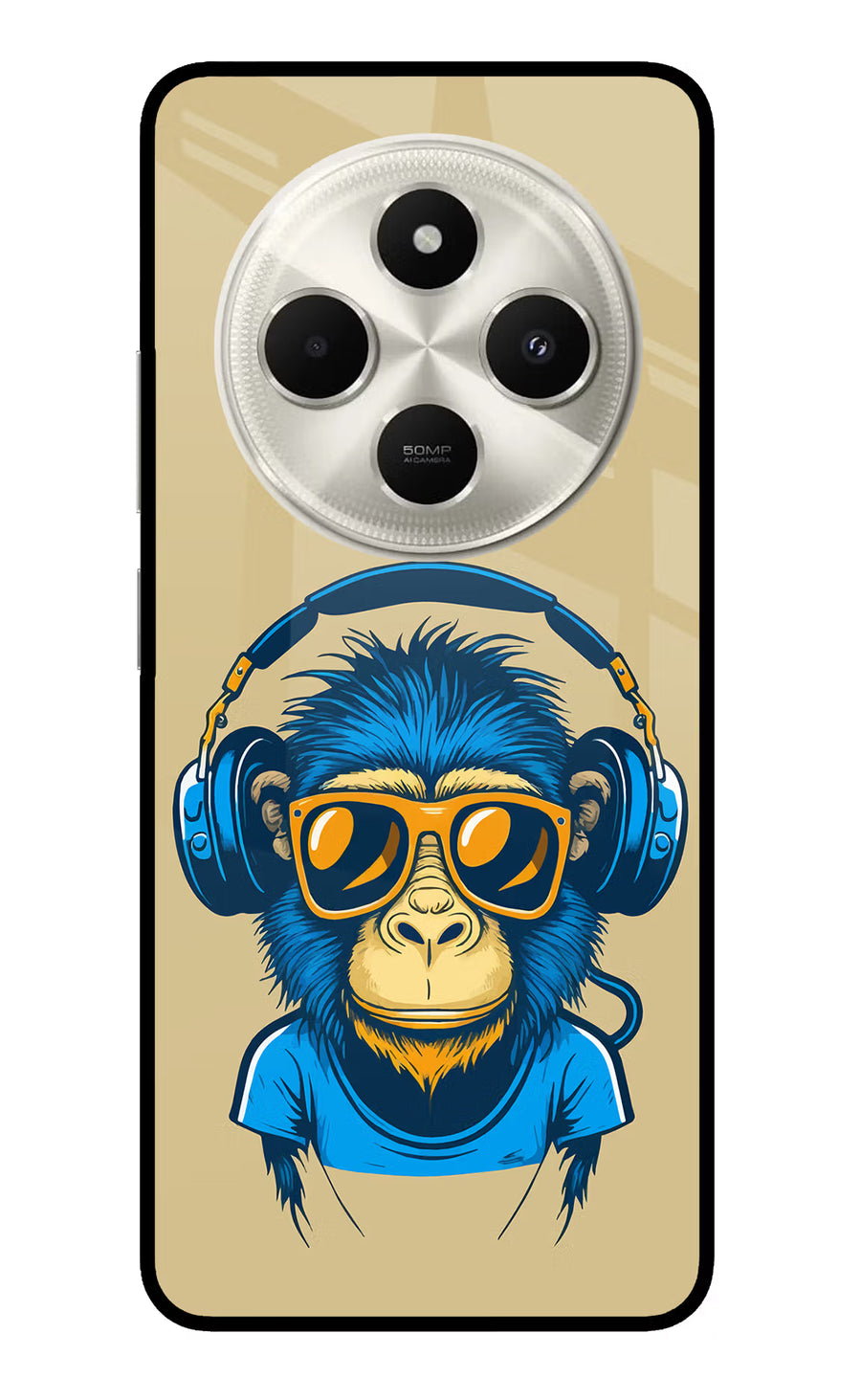 Monkey Headphone Poco C75 5G Back Cover, Metal case