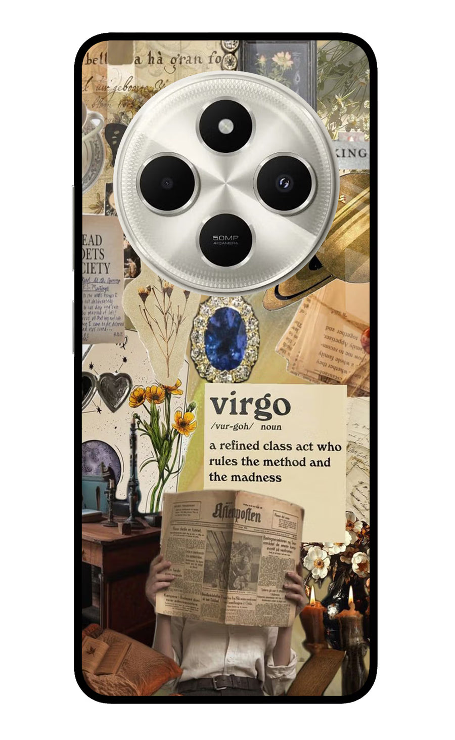 Virgo Zodiac Poco C75 5G Back Cover, Metal case