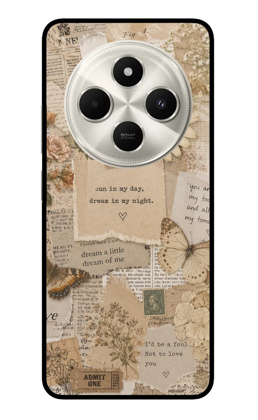 Vintage case Poco C75 5G Back Cover, Metal case