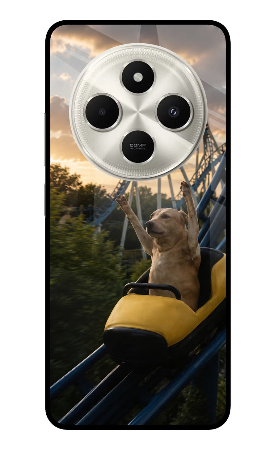 Rollercoaster Dog Poco C75 5G Back Cover, Metal case