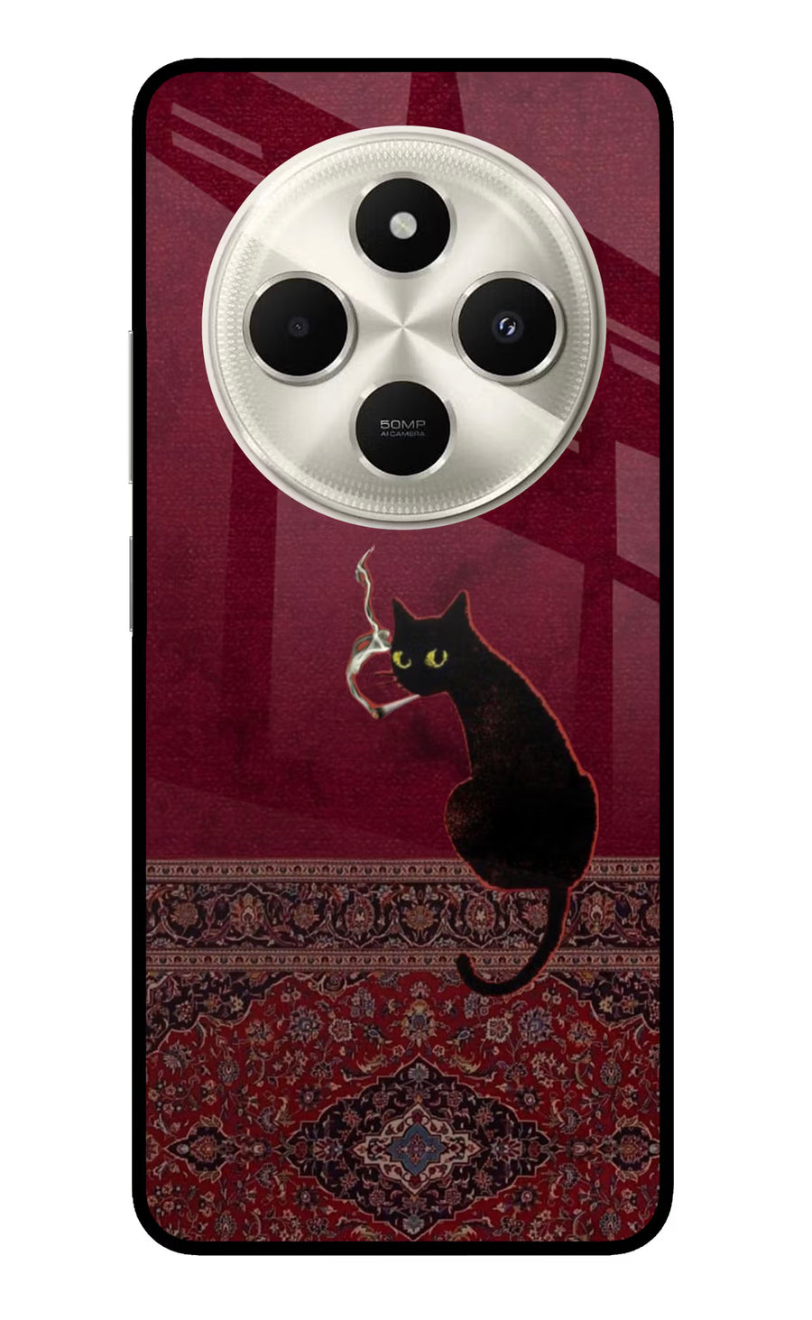 Midnight Cat Poco C75 5G Back Cover, Metal case