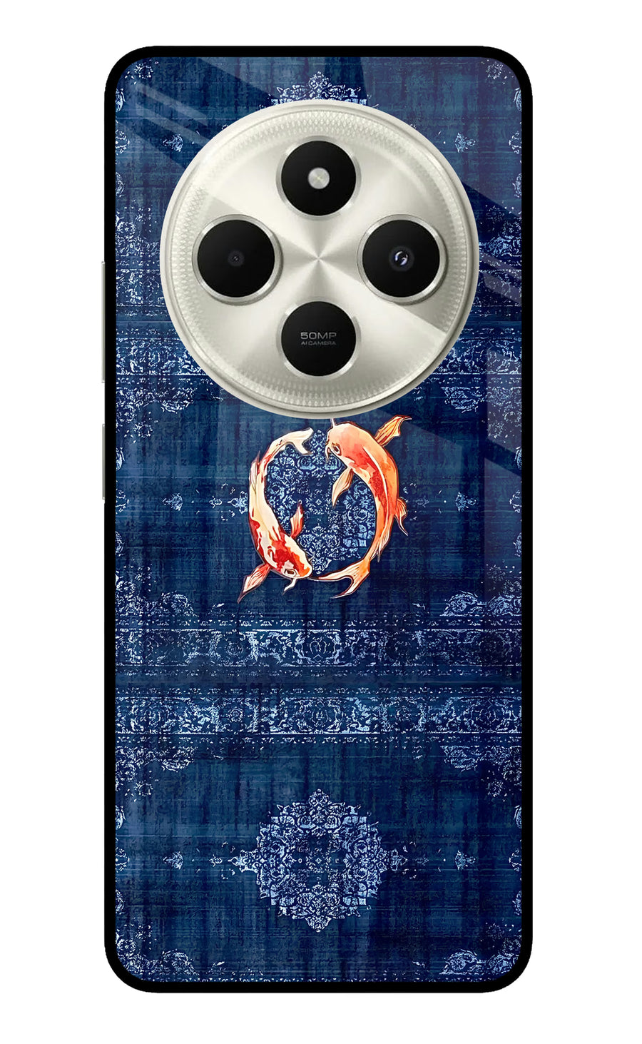Koi Blue Poco C75 5G Back Cover, Metal case